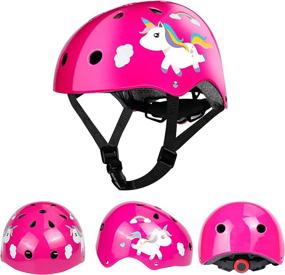 img 1 attached to 🦄 Sumfox Kids Unicorn Helmet Set: Skateboard, Roller Skate, Cycling, Scooter - Ages 5-14