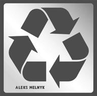 🔄 aleks melnyk #66 recycle logo stainless steel stencil - metal templates for crafts (4.4"x 4.4") logo