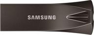 титановый серый флэш-накопитель samsung bar plus 256gb usb 3.1 (muf-256be4/am) с скоростью передачи до 400 мб/с логотип