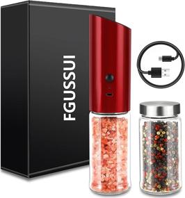 img 4 attached to 🔋 USB Rechargeable Electric Pepper Grinder Set - Adjustable Coarseness, Stainless Steel, Gravity Salt and Pepper Mill | Perfect Thanksgiving & Christmas Gift (Red)