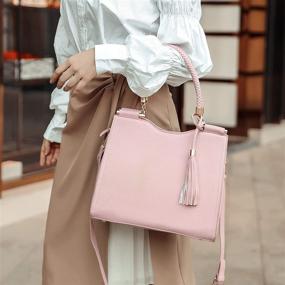 img 2 attached to Stylish GreHom Satchel Shoulder Handbags: Luxurious Leather Women's Handbags & Wallets