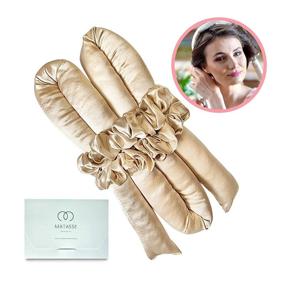 img 4 attached to 🧶 Search-Optimized Silk Heatless Curling Rod Headband with Pure Grade 6A 22 MM Mulberry Silk, Soft Cotton Filling, and 2 Authentic 22 Momme Mulberry Silk Scrunchies