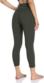 img 2 attached to 🩰 Hawthorn Athletic Essential II High Waisted Yoga Capris Leggings, Workout Cropped Pants 21&#39;&#39; by HeyNuts