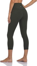 img 4 attached to 🩰 Hawthorn Athletic Essential II High Waisted Yoga Capris Leggings, Workout Cropped Pants 21&#39;&#39; by HeyNuts