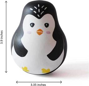 img 2 attached to 🐧 Shumee - Wooden Roly Poly Wobble Penguin Toy - Montessori Tumbler Toy - Ideal Gifts for 6, 9, 12, 18 Months Boys & Girls