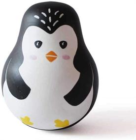 img 4 attached to 🐧 Shumee - Wooden Roly Poly Wobble Penguin Toy - Montessori Tumbler Toy - Ideal Gifts for 6, 9, 12, 18 Months Boys & Girls