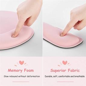 img 3 attached to 🖱️ AtailorBird Pink Mouse Pad with Wrist Support and Keyboard Wrist Rest - Durable and Comfortable 2 Set with Non-Slip Base for Laptop, Office, Gaming, Working, Online Study - Includes 2 Free PU & Cork Coasters