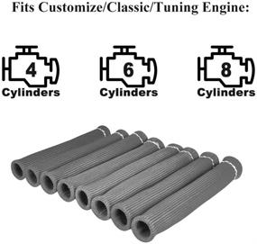img 1 attached to Защитные колпачки для свечей зажигания AeroBon с термозащитой до 1600° и разделителем проводов подходят для диаметров 6 мм, 7 мм, 8 мм и 9 мм (серого цвета)