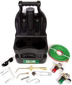 img 1 attached to 🔥 ESAB Victor 0384-0945 G150 J-P Light Duty Gas Welding Outfit Tote Kit: Regulators, Torch Handle, Hose, Goggles, Tank Key - No Tanks Included