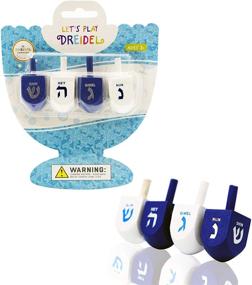 img 3 attached to 🕍 Hanukkah Dreidel Bulk Set - Solid Blue & White Hand-Painted Wooden Dreidels (4-Pack) with Game Instructions Included!