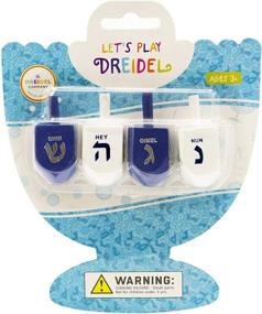 img 2 attached to 🕍 Hanukkah Dreidel Bulk Set - Solid Blue & White Hand-Painted Wooden Dreidels (4-Pack) with Game Instructions Included!