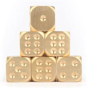 img 1 attached to 🎲 EKLOEN 6pcs Brass Dices Set: Manual Polishing for High-Quality Solid Brass Entertainment Accessories