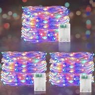 transform your christmas with turnmeon 3 pack 150led copper wire string lights - battery operated xmas decorations with timer - indoor/outdoor fairy lights - 50led/16.4ft each - colorful логотип