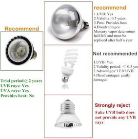 img 1 attached to 🐢 UVB Reptile Light 5.0 & 10.0: LED UVB Lamp for Turtle & Bearded Dragon