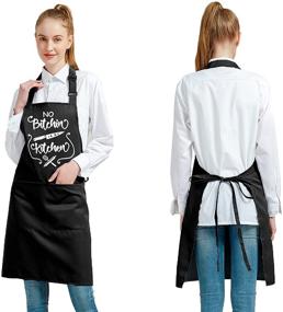 img 3 attached to Фартук для женщин IDEAPRON смешной для кухни с 2 карманами для приготовления и выпечки - улучшенный SEO.