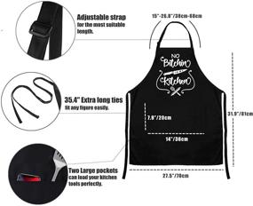img 2 attached to Фартук для женщин IDEAPRON смешной для кухни с 2 карманами для приготовления и выпечки - улучшенный SEO.