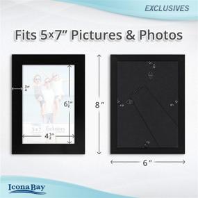 img 2 attached to Icona Bay 5x7 Black Picture Frame: Sturdy Wood Composite Frame for 5 x 7 Photos - Sleek Design, Tabletop or Wall Mount - Exclusives Collection