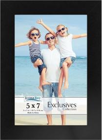 img 4 attached to Icona Bay 5x7 Black Picture Frame: Sturdy Wood Composite Frame for 5 x 7 Photos - Sleek Design, Tabletop or Wall Mount - Exclusives Collection