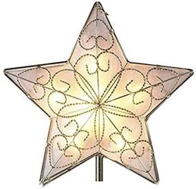 img 2 attached to 🌟 Kurt Adler 10-Light Star Treetop - Ideal for Christmas Tree with Silver Trimming Pattern