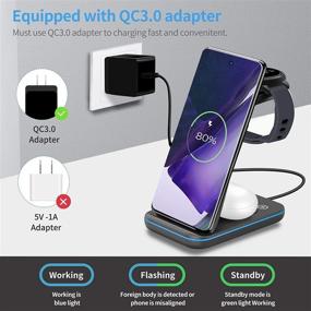 img 1 attached to 🔌 ZHIKE Wireless Charger: Fast 3-in-1 Charging Station for Samsung S20/Note 20/S10, Galaxy Watch, and Buds