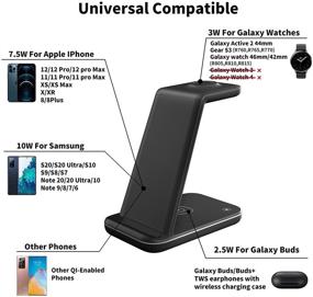 img 3 attached to 🔌 ZHIKE Wireless Charger: Fast 3-in-1 Charging Station for Samsung S20/Note 20/S10, Galaxy Watch, and Buds