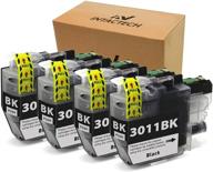 🖨️ intactech compatible ink cartridges - brother lc3013 lc3011 black (4 pack) - compatible with mfc-j491dw, j895dw, j690dw, j497dw printer logo