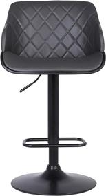 img 3 attached to Modern and Versatile: Armen Living Toby Faux Leather Swivel Barstool in Stylish Gray and Black - Adjustable Height