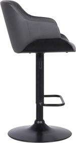 img 2 attached to Modern and Versatile: Armen Living Toby Faux Leather Swivel Barstool in Stylish Gray and Black - Adjustable Height