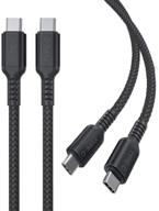 💨 high-speed usb type c to c 100w cable 10ft 2-pack for fast charging macbook, ipad, samsung galaxy & more logo