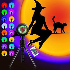 img 4 attached to 🌈 AURUZA Sunset Lamp Projection | 16 Color Changing Projector | 360° Rotation LED Mellow Floor Lamp | Rainbow Night Light for Photography, Party, Home Decor, Bedroom | Ideal Gift for Girlfriend