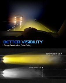 img 2 attached to 🔆 ZonCar H11 H8 LED Fog Light Bulb Yellow, High Power IP67 Waterproof Golden Yellow 3000K 4000 Lumens Fog Light Bulbs, Super Bright H11 H8 H16 LED Fog Light Replacement For Cars, Pack of 2