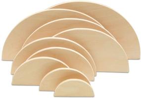 img 2 attached to Pack of 3 12-Inch Half Circle Wooden Cutouts for Crafts, Wood Signs, Door Hangers, and Unfinished Wood Toys - By Woodpeckers