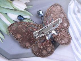 img 1 attached to 🦋 Alilang Crystal Winged Monarch Butterfly Jewelry Rhinestone Brooch Pin with Exquisite Embroidery