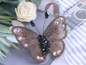 img 3 attached to 🦋 Alilang Crystal Winged Monarch Butterfly Jewelry Rhinestone Brooch Pin with Exquisite Embroidery