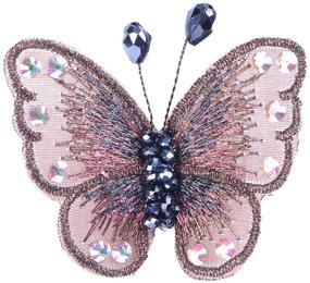 img 4 attached to 🦋 Alilang Crystal Winged Monarch Butterfly Jewelry Rhinestone Brooch Pin with Exquisite Embroidery