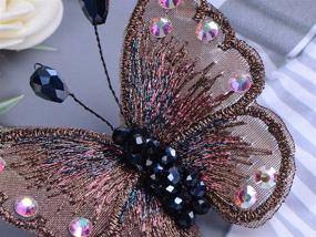 img 2 attached to 🦋 Alilang Crystal Winged Monarch Butterfly Jewelry Rhinestone Brooch Pin with Exquisite Embroidery