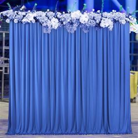 img 1 attached to 🎉 10ft x 7ft Royal Blue Curtain Backdrop Panels: Perfect for Zoom Baby Shower, Weddings, and Birthday Parties!