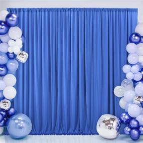 img 4 attached to 🎉 10ft x 7ft Royal Blue Curtain Backdrop Panels: Perfect for Zoom Baby Shower, Weddings, and Birthday Parties!