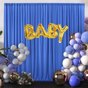 img 2 attached to 🎉 10ft x 7ft Royal Blue Curtain Backdrop Panels: Perfect for Zoom Baby Shower, Weddings, and Birthday Parties!