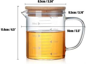 img 2 attached to 🧪 DEVILMAYCARE Glass Beaker: Versatile Measuring Cup with Handle, Lid, and Easy Visibility - Ideal for Baking and Cooking, Pouring Liquid - 12 Oz (350ML)