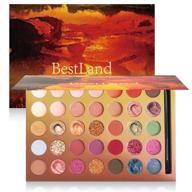 pro 35 colors glitter eyeshadow palette: highly pigmented, creamy metallics & mattes, with brush logo