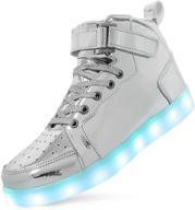 men's sneakers with charging, flashing, glowing luminous effect logo