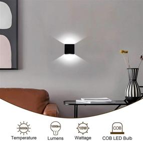 img 1 attached to 💡 Enhance your Décor with Dimmable Mini LED Wall Sconces - LIGHTESS 10W Up Down Wall Mount Lights in Cool White for Living Room, Hallway, Bedroom - O1186TP