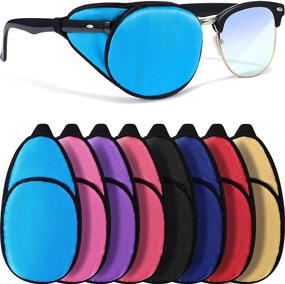 img 4 attached to 👁️ Premium Silk Eye Patch Set - Soft Single Eye Patch for Adults & Kids with Glasses - 8 Pieces