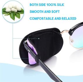 img 3 attached to 👁️ Premium Silk Eye Patch Set - Soft Single Eye Patch for Adults & Kids with Glasses - 8 Pieces