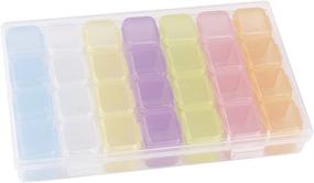 img 2 attached to 🧵 Tosnail 6 Pack 28 Grids Plastic Craft Organizer Case with 588 Pieces Stickers - Perfect for Sewing, Crafting, Beading, Nail Art Rhinestones, Jewelry, Diamond Embroidery Storage