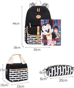img 3 attached to MITOWERMI Backpack Bookbags Striped College Backpacks and Kids' Backpacks