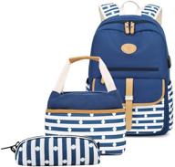 mitowermi backpack bookbags striped college backpacks and kids' backpacks logo
