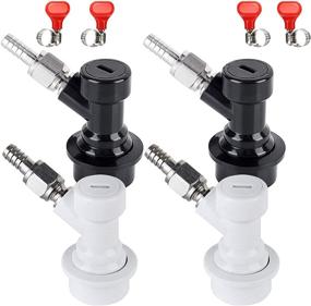 img 4 attached to 🍺 FERRODAY Ball Lock Keg Disconnect Set: Quick MFL Disconnects & Stainless Swivel Nuts for Corny Keg Fittings with Clamps