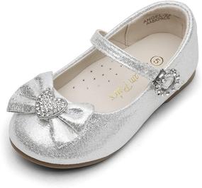 img 4 attached to Sparkling Style for Toddlers: 👼 Angel 22 Rhinestone Buckle Ballerina Flats